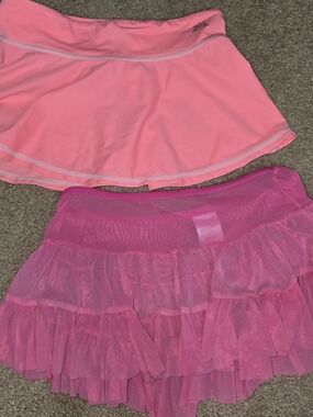 Lot Of 2 Girls Swimsuit Skirt Cover-up Size  8-10 Run Small